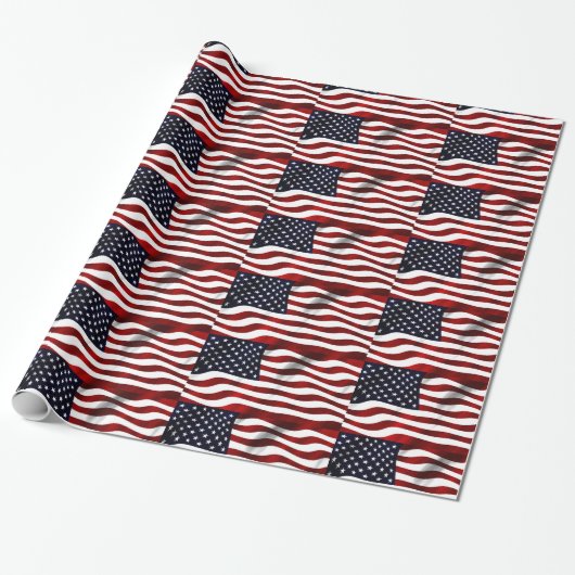 Amerikaanse vlag cadeaupapier (Uitgerold)