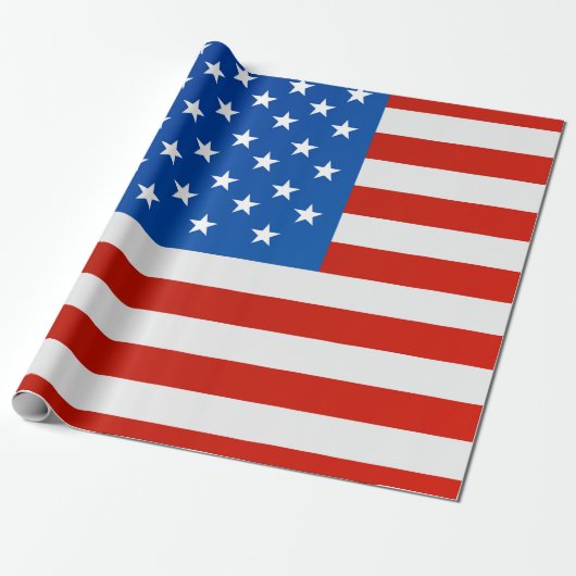 Amerikaanse vlag cadeaupapier (Uitgerold)