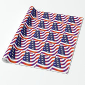 Amerikaanse vlag cadeaupapier (Uitgerold)