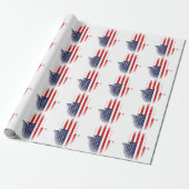 Amerikaanse vlag cadeaupapier (Uitgerold)
