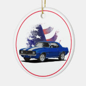 Amerikaanse vlag Camaro Keramisch Ornament (Links)