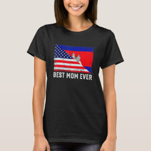 Amerikaanse vlag Cambodja vlag Beste mama ooit fam T-shirt