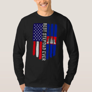 Amerikaanse vlag & Cambodja vlag beste stiefvader T-shirt