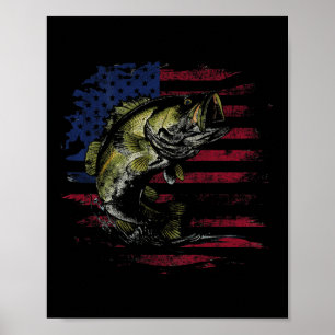 Amerikaanse Vlag Camo B Vis Vissen Visser (op Ba Poster