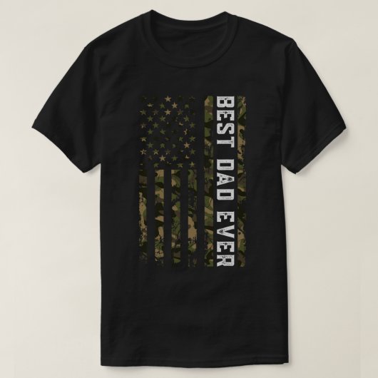 Amerikaanse vlag Camo Fathers Dag Beste pap Patrio T-shirt (Design voorkant)