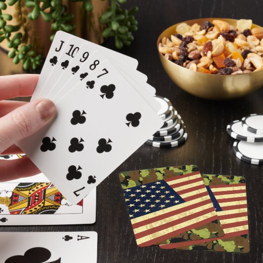 Amerikaanse vlag Camo Pokerkaarten (Insitu)