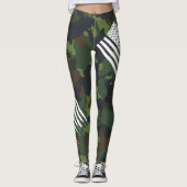 Amerikaanse vlag Camouflage Camo Patroon Militair Leggings (Voorkant)