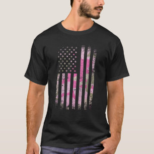 Amerikaanse Vlag Camouflage Camo voor Meisjes Jage T-shirt