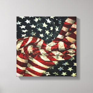 Amerikaanse vlag-Camouflage door Shirley Taylor Canvas Afdruk