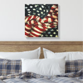 Amerikaanse vlag-Camouflage door Shirley Taylor Canvas Afdruk (Insitu (Slaapkamer))
