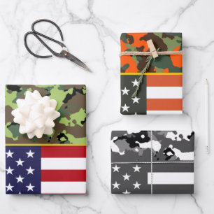 Amerikaanse vlag Camouflage Inpakpapier Vel