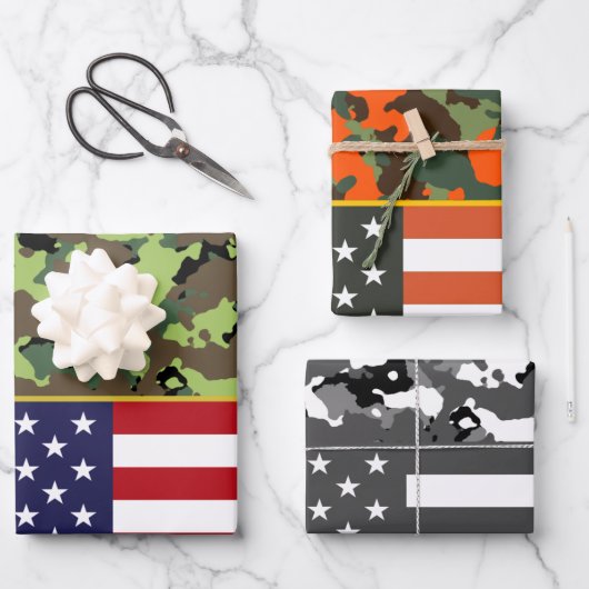 Amerikaanse vlag Camouflage Inpakpapier Vel (Voorkant)