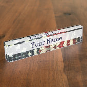 Amerikaanse vlag-Camouflage Naambordje (Zijkant)