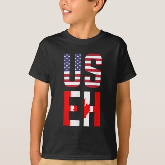 Amerikaanse vlag Canada Funny American Canadian T-shirt (Voorkant)