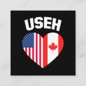 Amerikaanse vlag Canada Funny American Canadian Vierkante Visitekaartje (Voorkant)