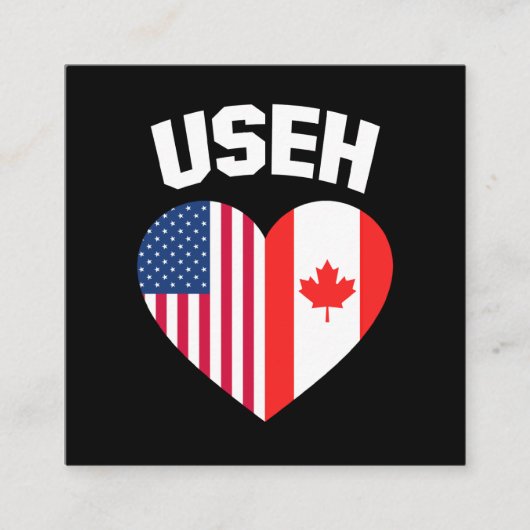 Amerikaanse vlag Canada Funny American Canadian Vierkante Visitekaartje (Voorkant)