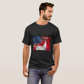Amerikaanse vlag Canadese vlag Maple Leaf Amerikaa T-shirt (Voorkant volledig)