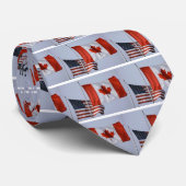 AMERIKAANSE VLAG/CANADIAANSE VLAG STROPDAS (Opgerold)