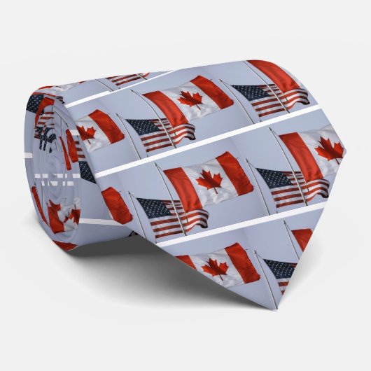 AMERIKAANSE VLAG/CANADIAANSE VLAG STROPDAS (Opgerold)