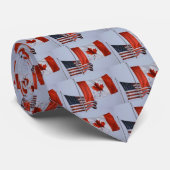 AMERIKAANSE VLAG/CANADIAANSE VLAG STROPDAS (Opgerold)