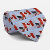 AMERIKAANSE VLAG/CANADIAANSE VLAG STROPDAS (Opgerold)