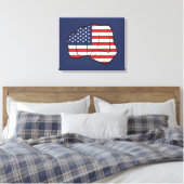 Amerikaanse vlag canvas afdruk (Insitu (Slaapkamer))