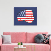 Amerikaanse vlag canvas afdruk (Insitu (Woonkamer))