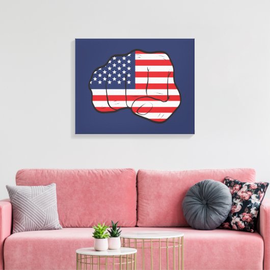 Amerikaanse vlag canvas afdruk (Insitu (Woonkamer))