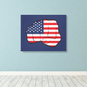 Amerikaanse vlag canvas afdruk (Insitu (Houten vloer))