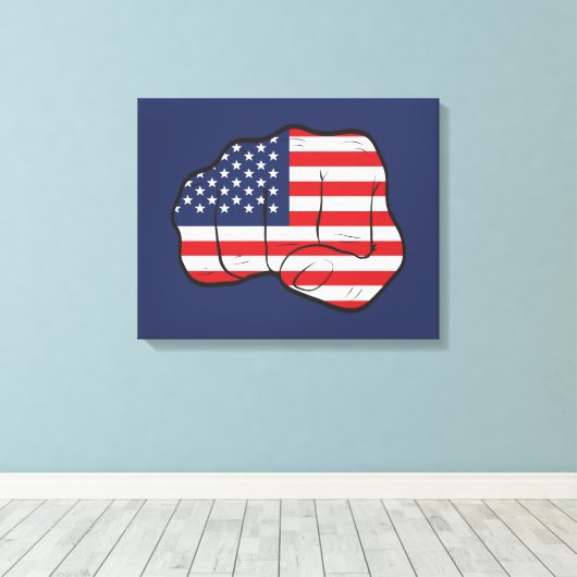 Amerikaanse vlag canvas afdruk (Insitu (Houten vloer))