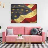Amerikaanse vlag canvas afdruk (Insitu (Woonkamer))