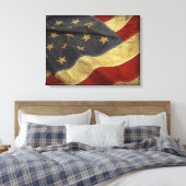 Amerikaanse vlag canvas afdruk (Insitu (Slaapkamer))
