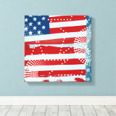 Amerikaanse vlag canvas afdruk (Insitu (Houten vloer))