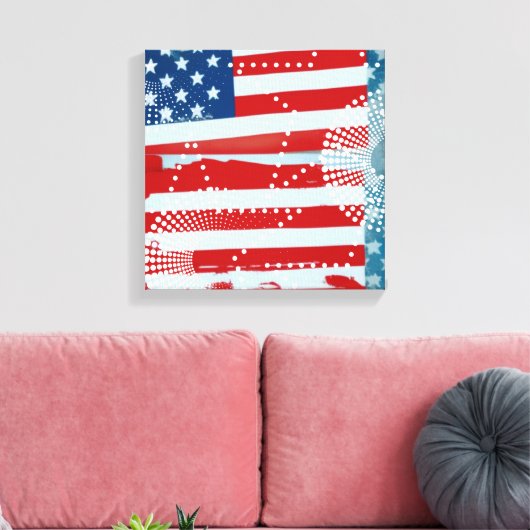 Amerikaanse vlag canvas afdruk (Insitu (Woonkamer))