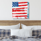 Amerikaanse vlag canvas afdruk (Insitu (Slaapkamer))