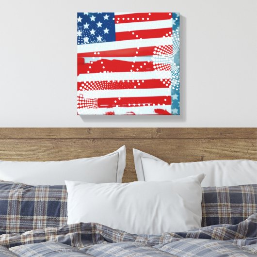Amerikaanse vlag canvas afdruk (Insitu (Slaapkamer))