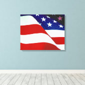 Amerikaanse vlag canvas afdruk (Insitu (Houten vloer))