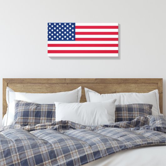 Amerikaanse vlag canvas afdruk (Insitu (Slaapkamer))
