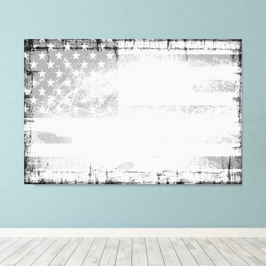 Amerikaanse vlag canvas afdruk (Insitu (Houten vloer))