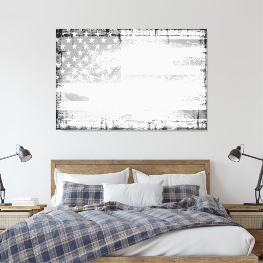 Amerikaanse vlag canvas afdruk (Insitu (Slaapkamer))