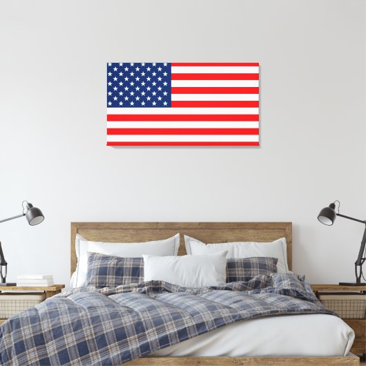Amerikaanse vlag canvas afdruk (Insitu (Slaapkamer))