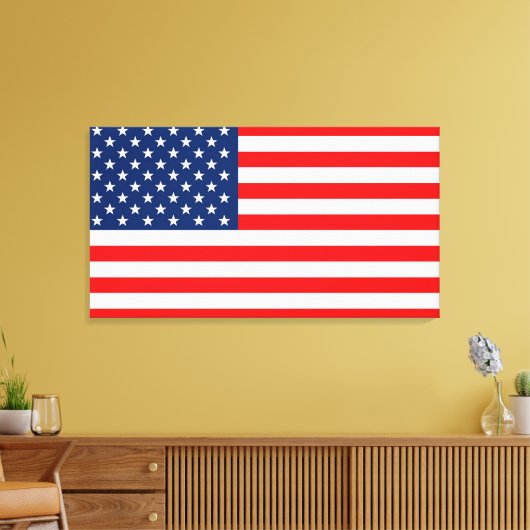 Amerikaanse vlag canvas afdruk (Insitu (Woonkamer))
