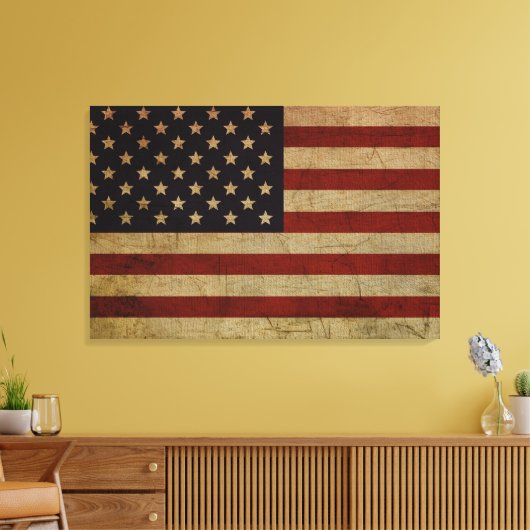  Amerikaanse vlag Canvas Afdruk (Insitu (Woonkamer))