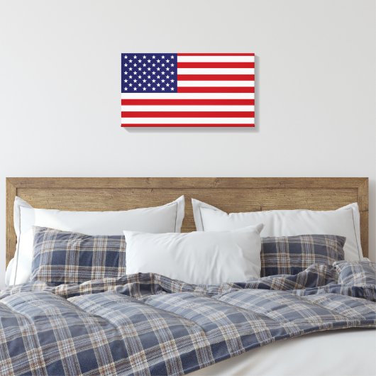 Amerikaanse vlag canvas afdruk (Insitu (Slaapkamer))