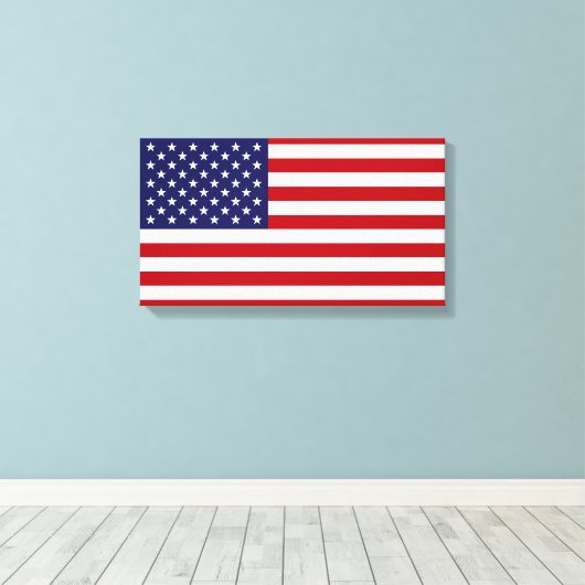 Amerikaanse vlag canvas afdruk (Insitu (Houten vloer))