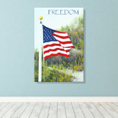 Amerikaanse vlag canvas afdruk (Insitu (Houten vloer))