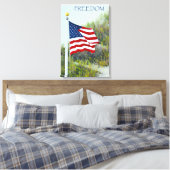 Amerikaanse vlag canvas afdruk (Insitu (Slaapkamer))