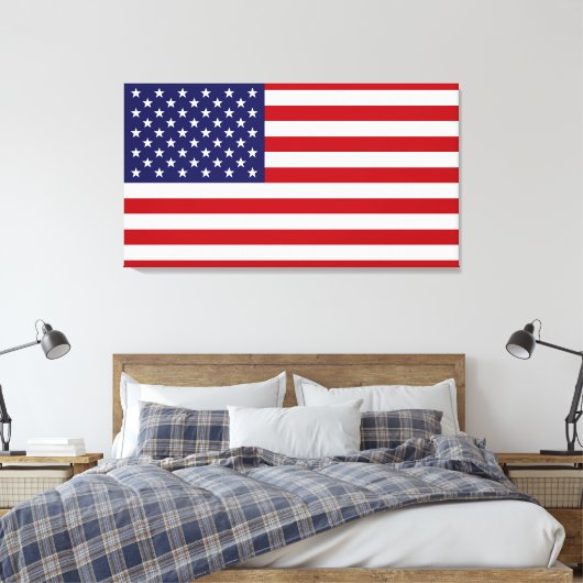 Amerikaanse vlag canvas afdruk (Insitu (Slaapkamer))