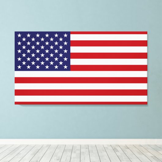 Amerikaanse vlag canvas afdruk (Insitu (Houten vloer))