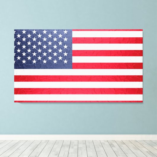 Amerikaanse vlag canvas afdruk (Insitu (Houten vloer))